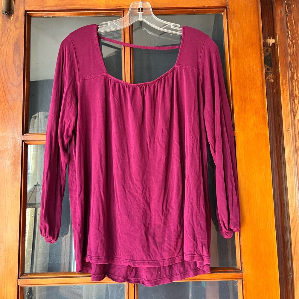 Long sleeve square neck top